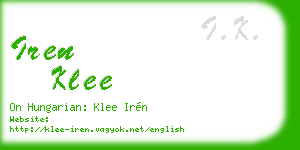 iren klee business card